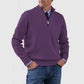 Men's Stand Collar Zipper Sweater Winter Fashion Solid Color Long Sleeve Knitted Top Clothing