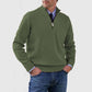 Men's Stand Collar Zipper Sweater Winter Fashion Solid Color Long Sleeve Knitted Top Clothing