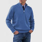 Men's Stand Collar Zipper Sweater Winter Fashion Solid Color Long Sleeve Knitted Top Clothing