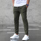 Men's Casual Drawstring Trousers With Pockets Fashion Slim Fit  Skinny Pencil Pants Clothing