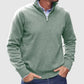 Men's Stand Collar Zipper Sweater Winter Fashion Solid Color Long Sleeve Knitted Top Clothing