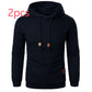 Men's Jacquard Hooded Sweater Long-sleeved Hoodie Warm Solid Sports Top