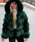 Women's Minimalist Hooded Patchwork Fur Grass Jacket