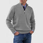 Men's Stand Collar Zipper Sweater Winter Fashion Solid Color Long Sleeve Knitted Top Clothing